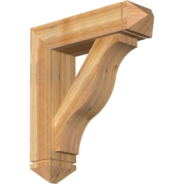Ekena Millwork Funston Arts and Crafts Rough Sawn Bracket w/ Offset Brace, Western Red Cedar, 8"W x 30"D x 34"H BKT0806X30X34FST03RWR - main